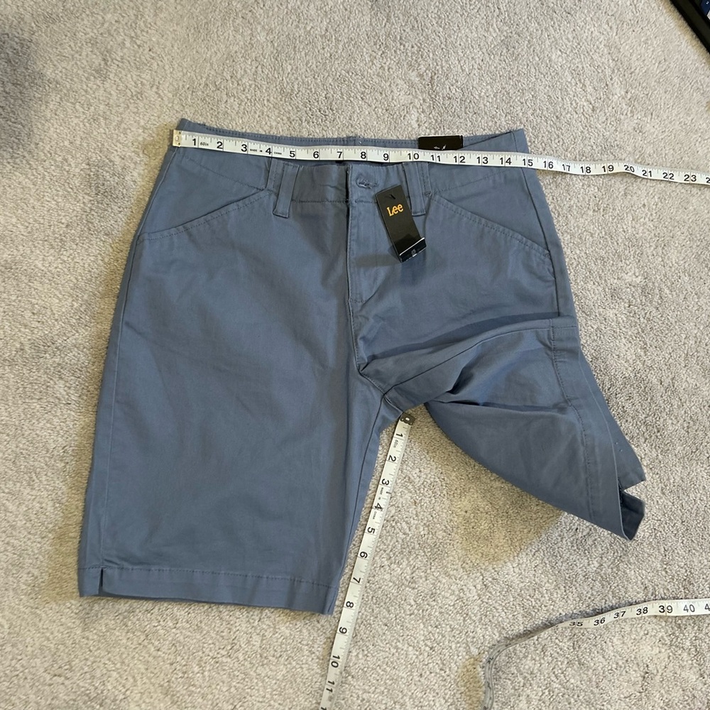 Lee Bermuda dusty Blue Shorts regular fit     mid rise size 8 medium - Picture 10 of 10